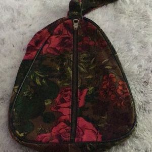 Vintage 1960s floral travel bag with handle